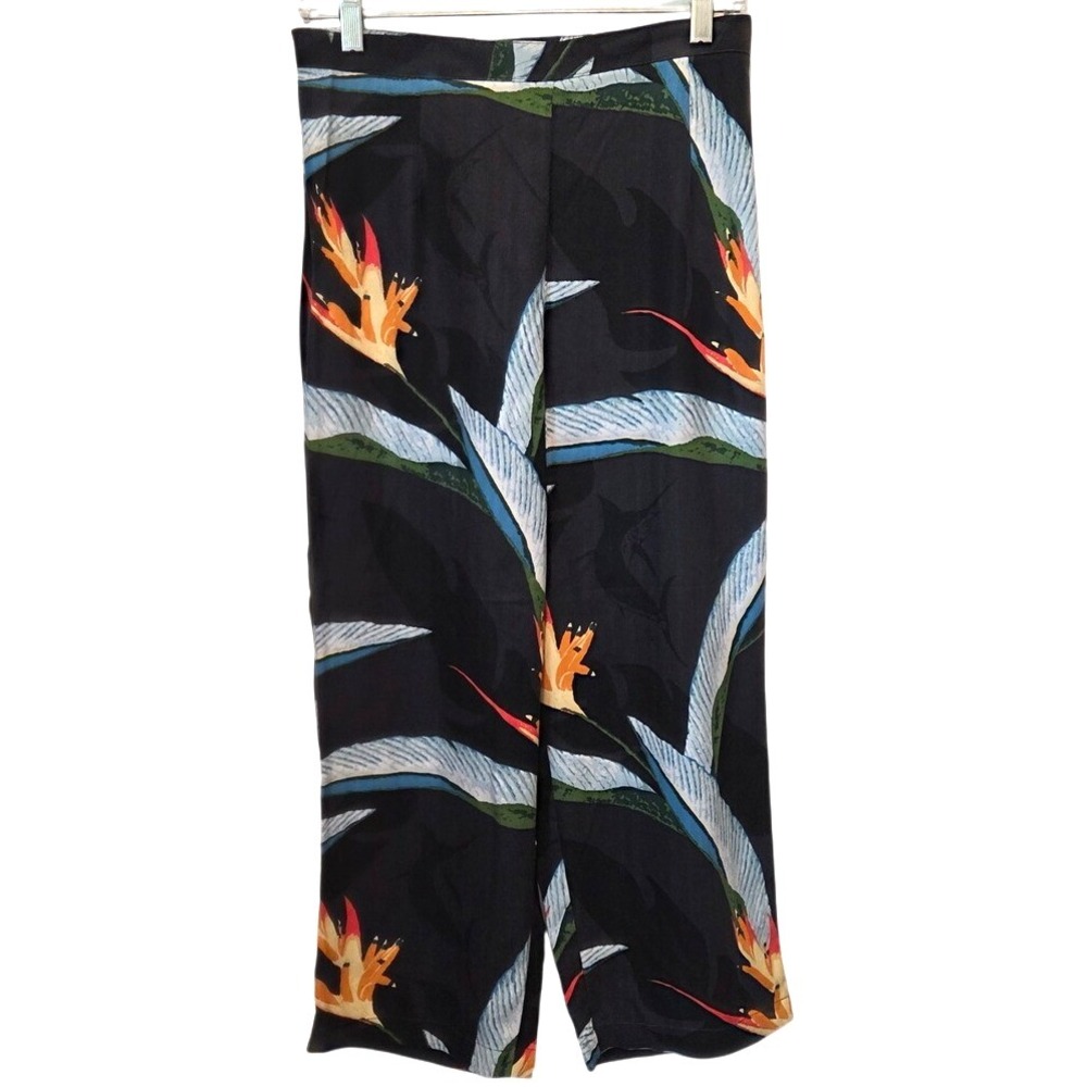 Guy Harvey Bluewater Silk Tropical Cropped Flowey Cruise‎ Pants Size Large